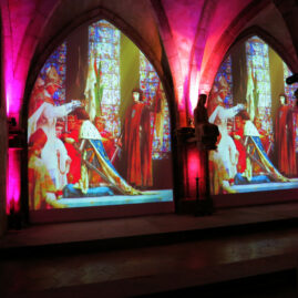 spectacle audiovisuel de Jeanne d'Arc ,l'exceptionnelle destinée, à la crypte de l'ancien château de Vaucouleurs. realisation Marc Joseph SIGAUD.